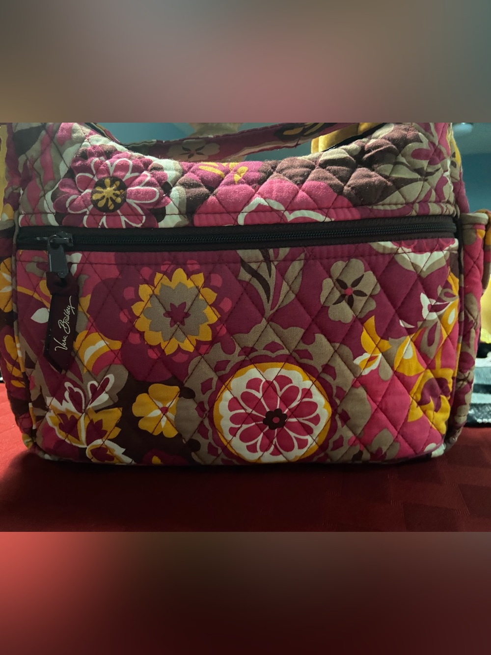 Vera Bradley Fuchsia Pink Floral Quilted Shoulder Bag
